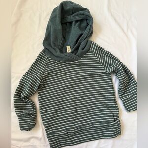 Childhoods Clothing Teal + White Striped Hoodie, 12-18mo